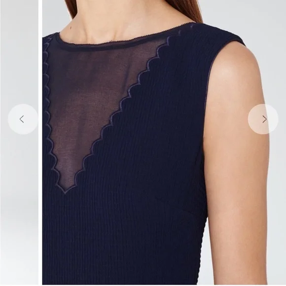 Reiss Marlowe Fit And Flare mini Dress Navy - Picture 6 of 15